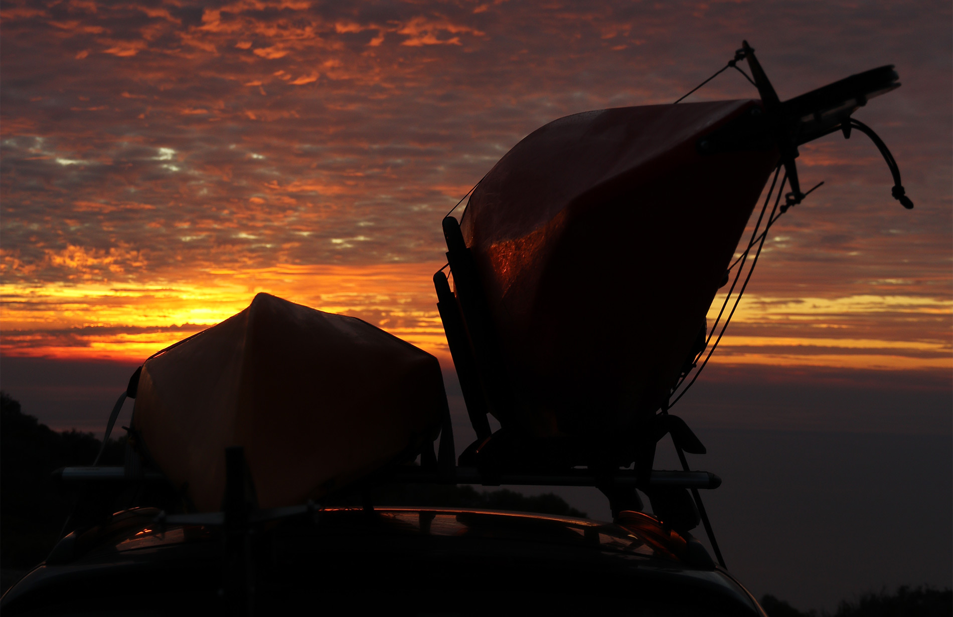 Paddling to the Middle of the Adriatic Sea I. - Svetac Island aka the Devil's Island 8 kayaks at sunset